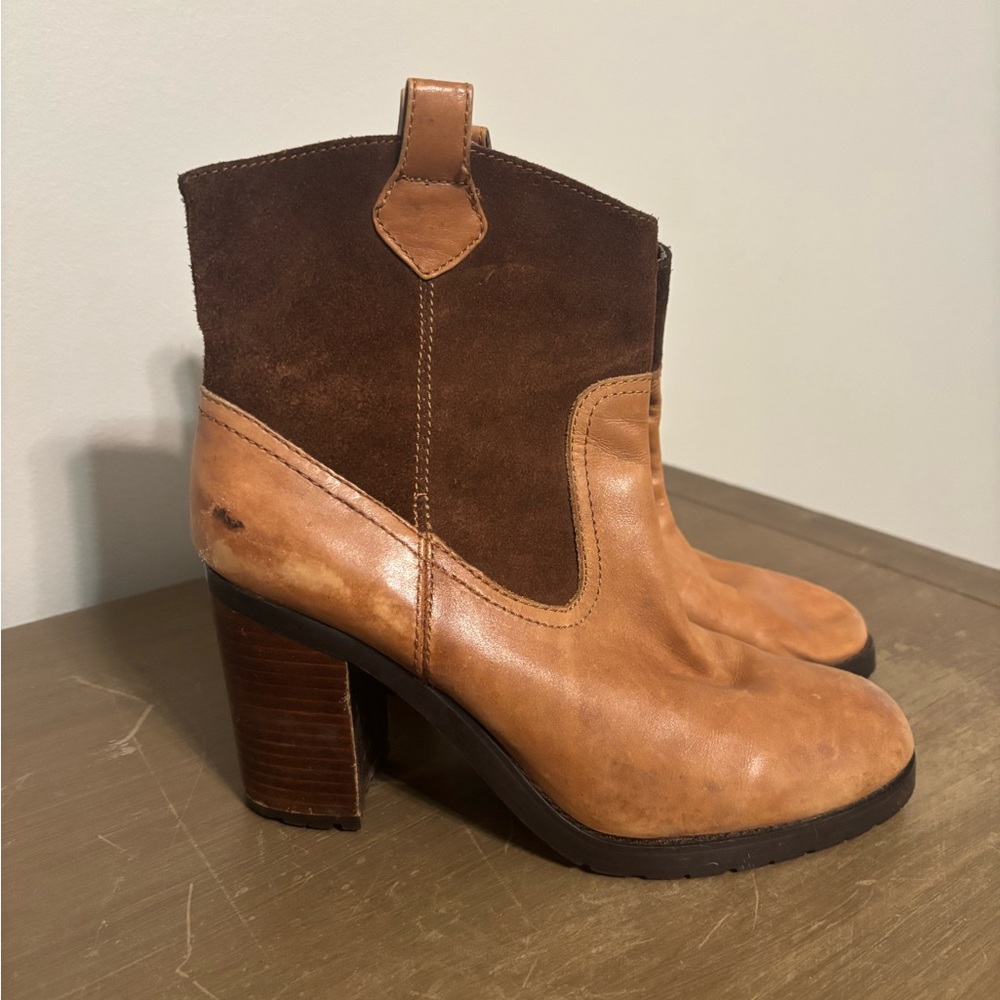 Ralph Lauren Brown and Tan Ankle Boots